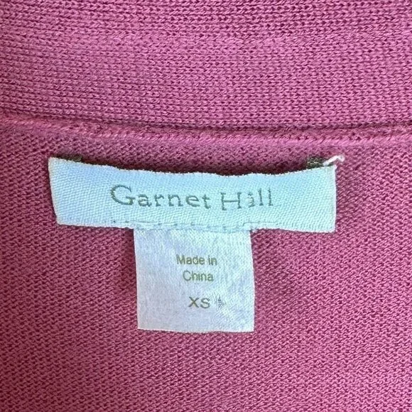 Garnet Hill Dusty Rose Merino Wool Ruffle Cardigan Sweater Size XS - Picture 3 of 5
